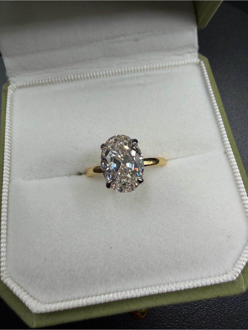 3 carat Lab Grown Oval Ring - size 6 (resizable)